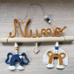 Knitting first name on driftwood and animals image 7