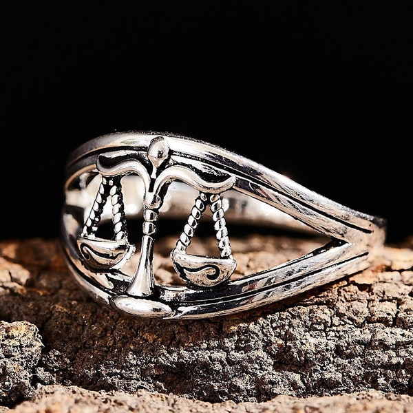 Libra Zodiac Signs 925 Sterling Silver Ring Handmade/Zodiac Rinary Ring/Twelve Constellation Ring/Men Women Jeweg/Unique Modern Aniverslry