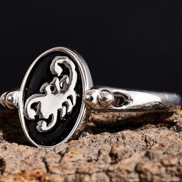 Scorpio Zodiac Signs 925 Stearling Silver Ring Handmade/Spinner Ring/Unique Unisex Modern Aniversary Twelve Constellation Men Women Ring