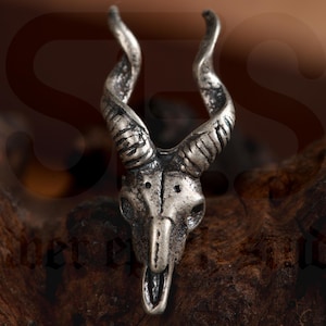 Orecchini a bottone con testa di capra satanica/Orecchini a bottone con testa di pecora/Orecchini in argento sterling 925/Orecchini animali/Regalo di Natale/Gioielli artigianali