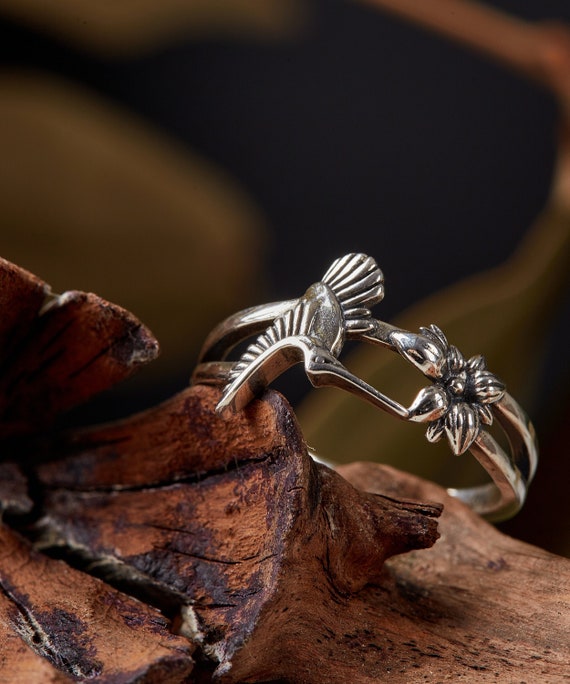 Sterling silver cheap hummingbird ring
