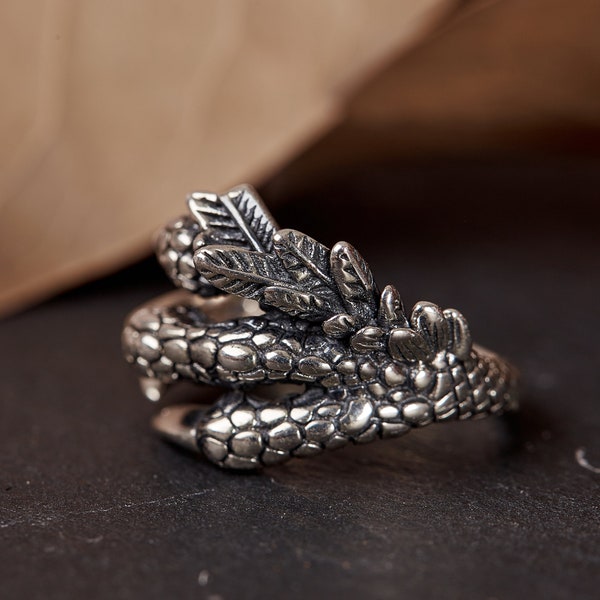 Eagle Claw Sterling Silver Ring Handmade / Unique Men Women Punk Gothic Animal 925 Statement Silver Ring / Silver Jewelry Cadeaux pour lui ou elle