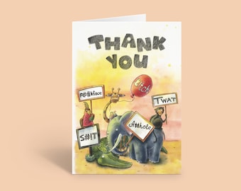 Bad Words | Profane Funny Thank You Card | Sweary Greeting Card with Cursing/Cuss Words