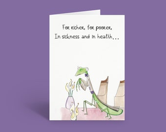 Thoughts and Prayers | Funny Wedding Card | Engagement Card | Newlyweds