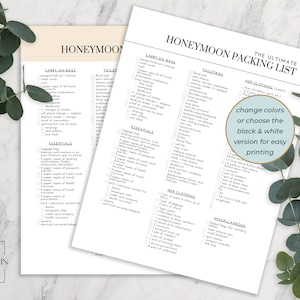 Ultimate Honeymoon Packing List, Simple Minimalist Wedding Vacation ...