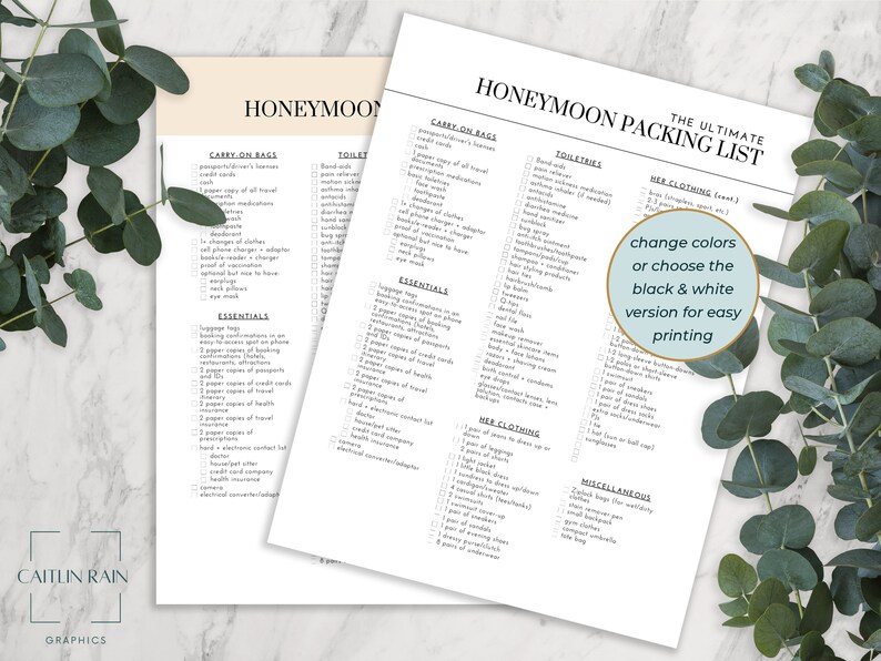 Ultimate Honeymoon Packing List, Simple Minimalist Wedding Vacation ...
