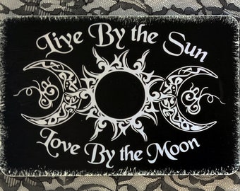 Wiccan, Gothic Sign, Horror Decor, Shelf Sign, Wall Sign, Wood sign, Halloween, Dark Art, Scary, Dark, Sign, Goth, Wall Hanging