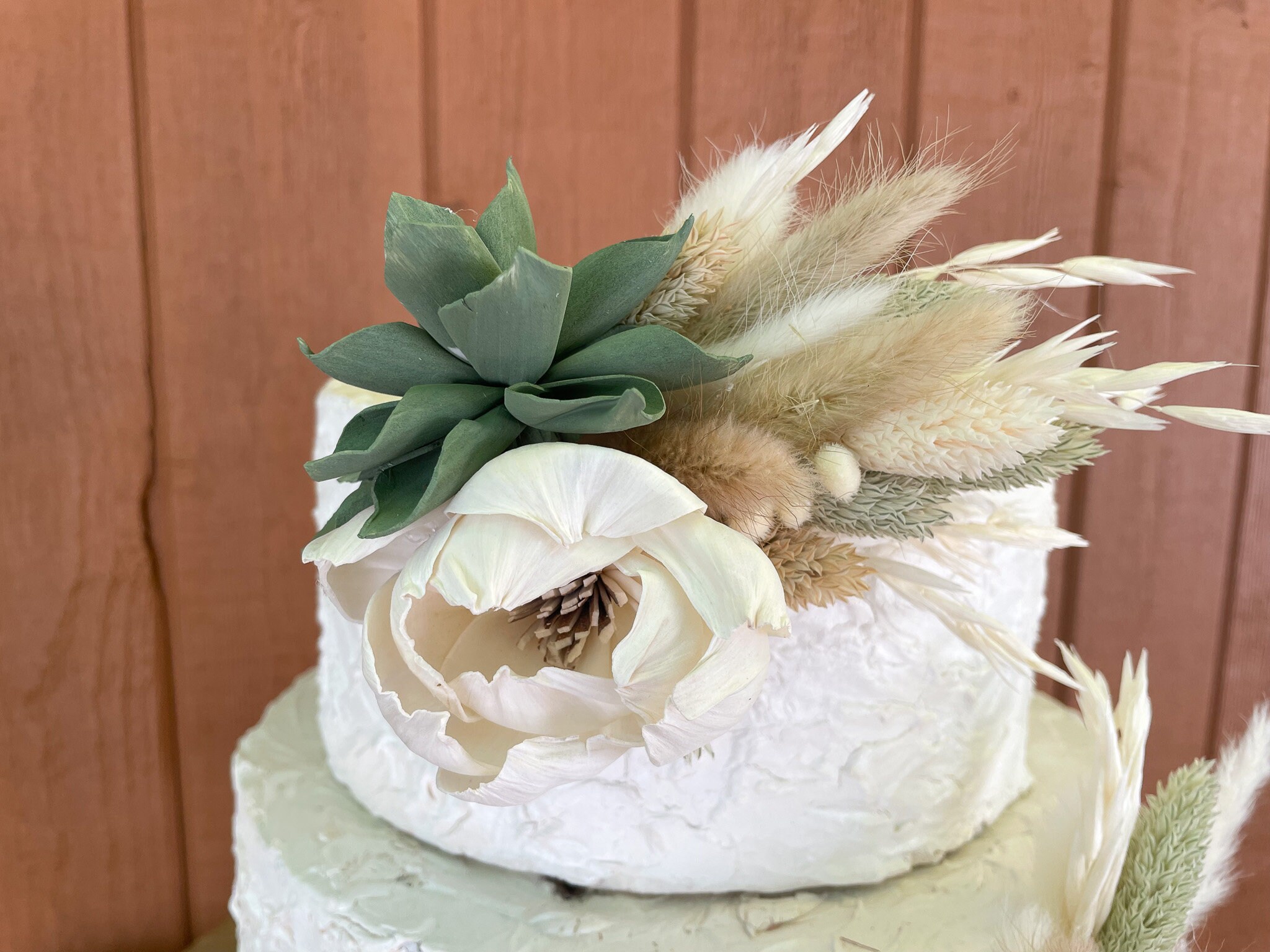 Fleurs Artificielles Pour Décoration De Gâteau - Roses Blanches Et Feuilles Vertes Pour Mariage, Anniversaire - 4