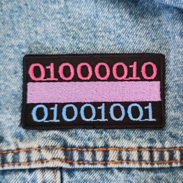 Binary Bi Flag Iron On/Sew On Patch