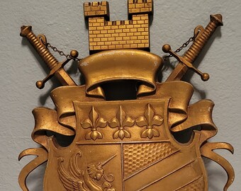 Bohemian Coat of Arms - Etsy - Metallic Coat Of Arms For Industrial Apartment Renovation