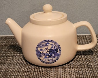 Vintage McCoy Pottery Blue Willow Tea Pot #163--Made in USA