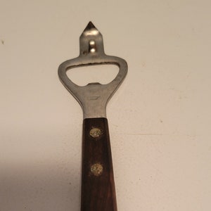 Vintage Wooden Handled Bottle Opener---Mid Century