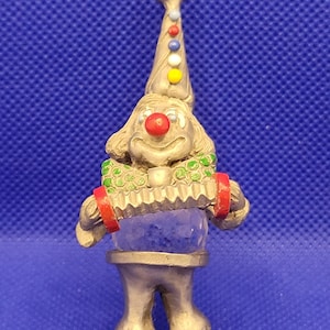 Vintage Pewter and Glass Clown Figurine