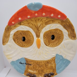 Hand Painted Owl Plate