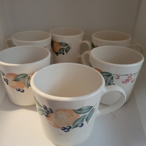 Vintage Corning  Ware Abundance Cups ---Set of 7