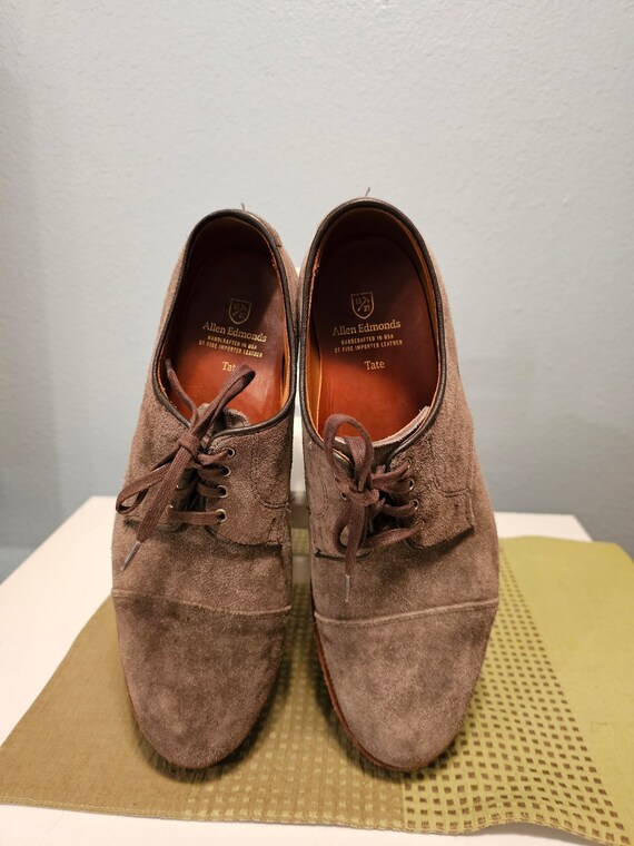 Allen Edmonds Suede Cap Toe Leather Inside Oxford Size 9 1/2  display picture 1