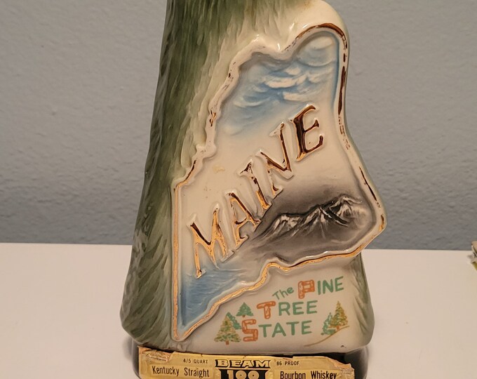 Vintage 1970 Jim Beam Maine Decanterempty Etsy