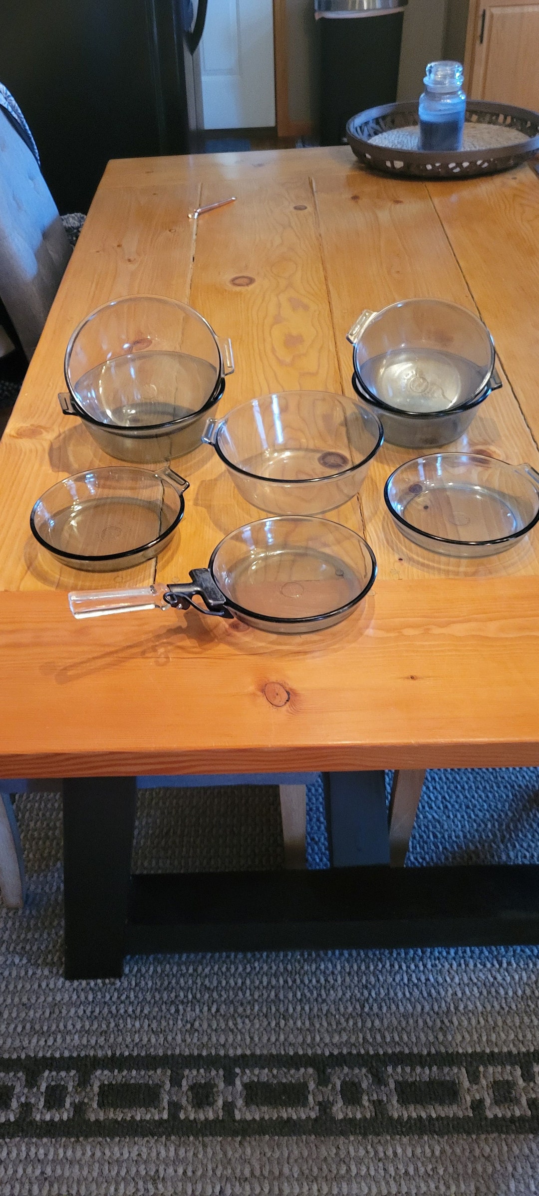 Pyrex Flameware Blue Tint Glass Stovetop Cookware Etsy