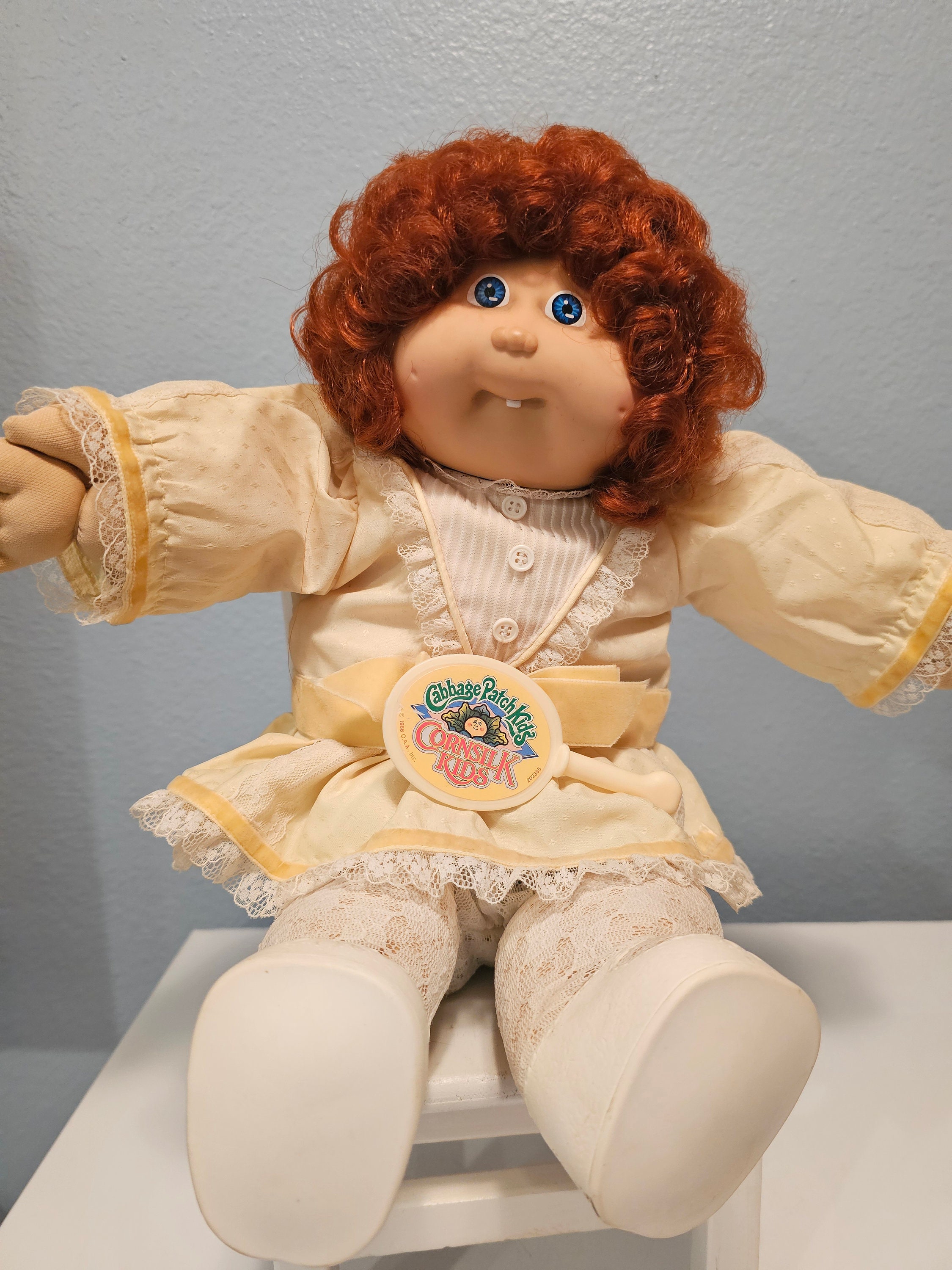 Cabbage Patch Doll Cornsilk Red Hair Blue Eyes 1986 Vintage Coleco Etsy