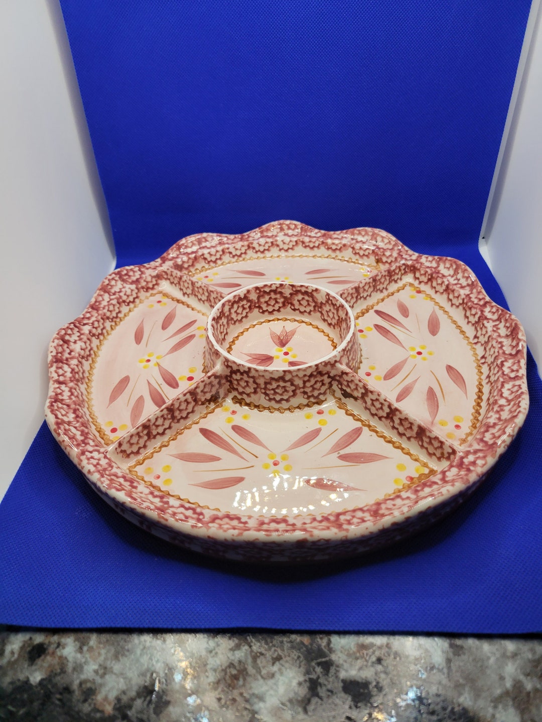 Beautiful Chip Dip Plate Etsy