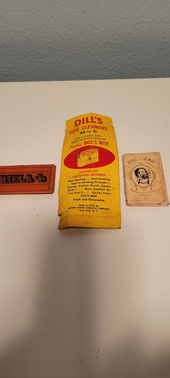 pipe cleaners tobacco Vintage Dill's Pipe Cleaner / Tobacco Paper