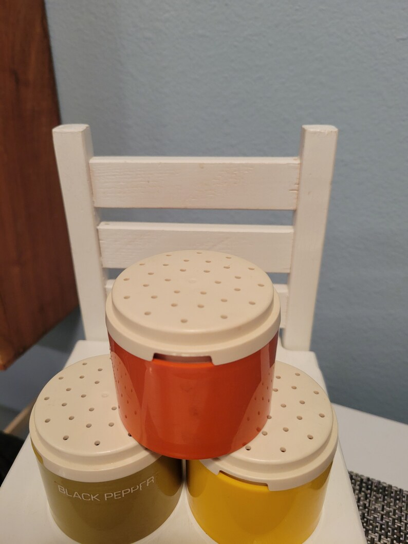 Stackable Shakers Tupperware Vintage Stackable Spice Shakers - Green, Orange, Yellow - Etsy