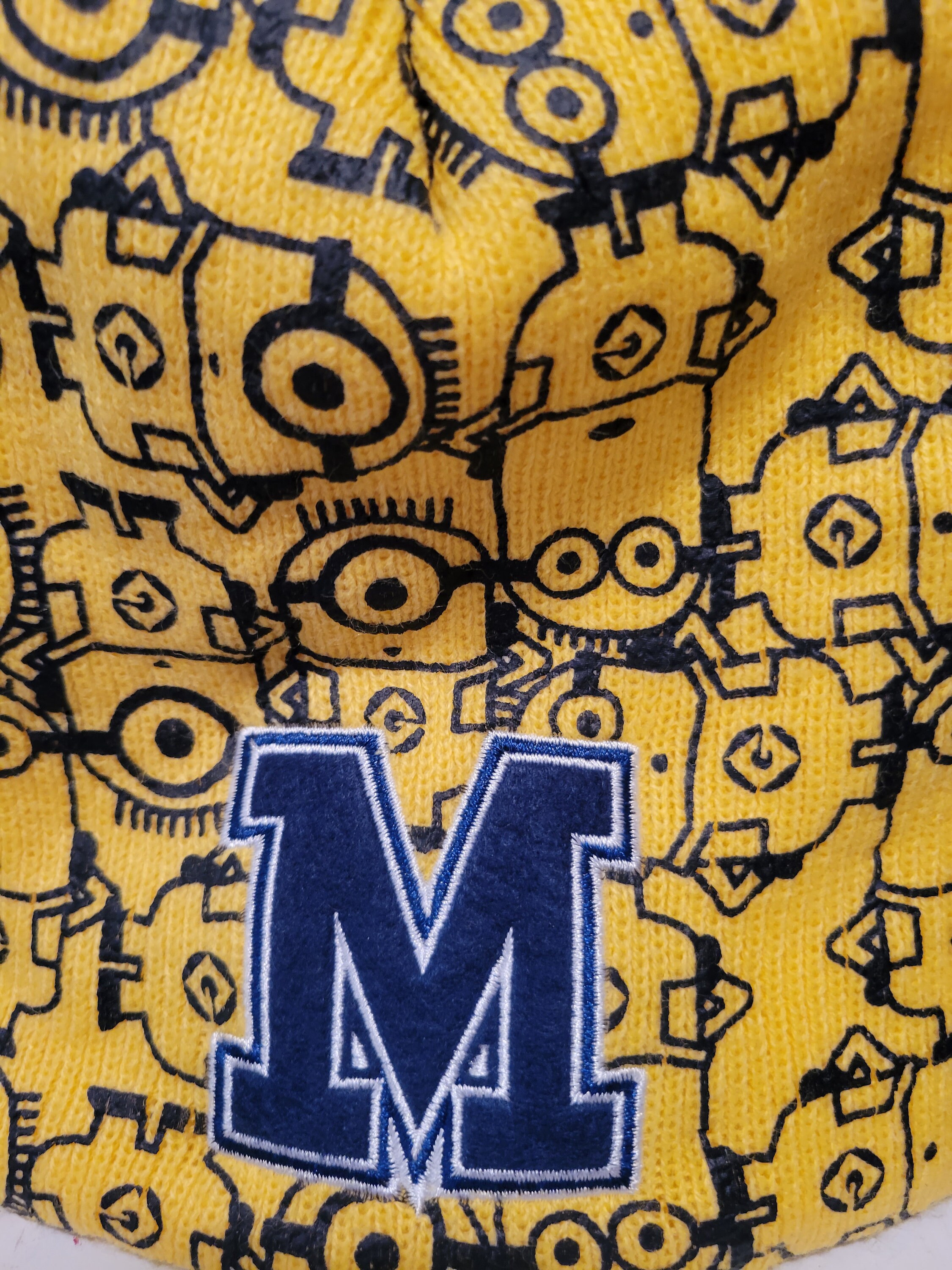 Minogen Cap Despicable Me2 Minions Stocking Cap Embroidered M