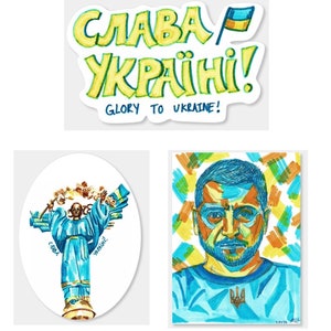 Pack de 3 pegatinas de Ucrania