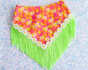 Bright dog bandana, Daisy dog bandana, dog bandana, spring dog bandana, summer dog bandana, bright dog bandana, neon dog bandanas