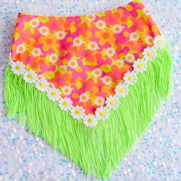 Bright dog bandana, Daisy dog bandana, dog bandana, spring dog bandana, summer dog bandana, bright dog bandana, neon dog bandanas