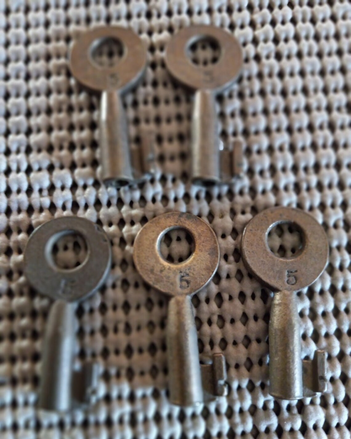 Lot of 5 Small Brass Hollow Barrel Keys Free S/H Etsy