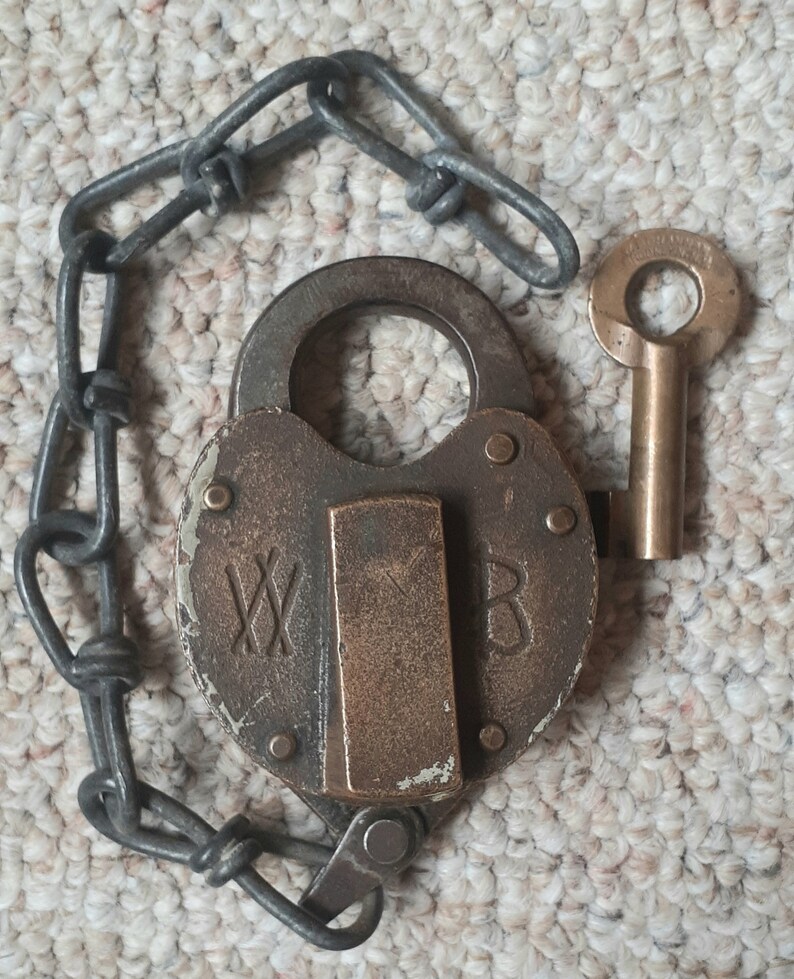 Brass Wilson Bohannan Padlock & sale Key