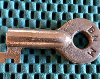 BN M Brass Hollow Barrel Railroad Key Free S/H  #5 JA