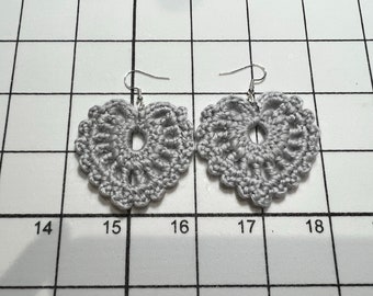 Silver Monstera Crochet Drop Earring (Acrylic)