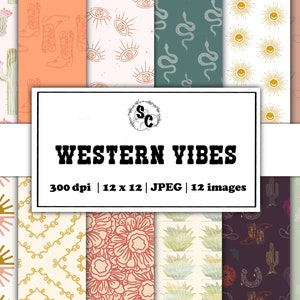 Western, cowboy, cowgirl, cactus digital download seamless pattern