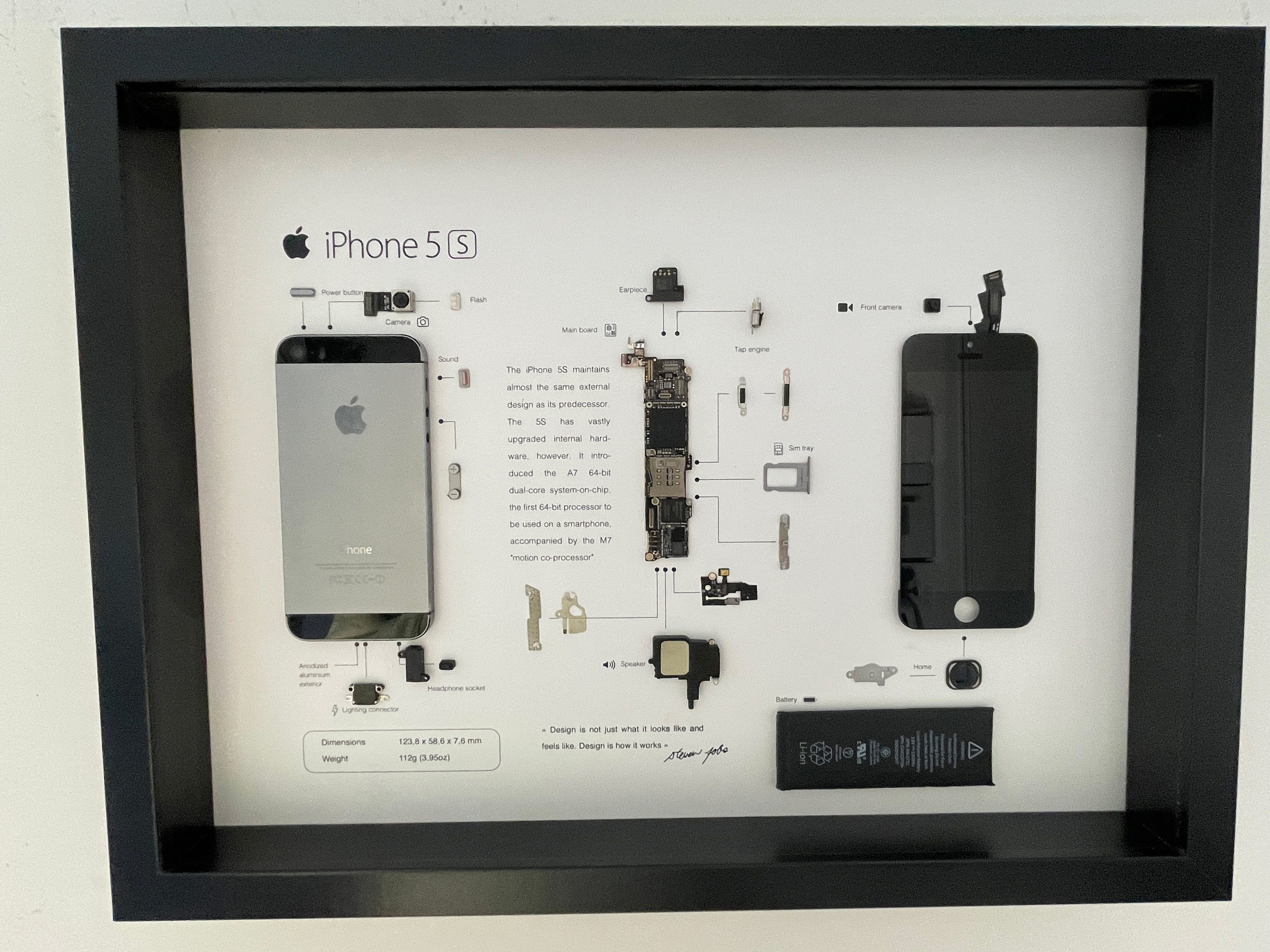 Cadre Iphone 5S Téléphone Démonté Wall Art Cadeaux Pour La Technologie/Apple Lovers Ohmyiframe