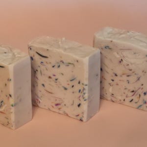 Amber Blush Confetti Handmade Soap Bars, Vegan, Moisturizing, Cold Process Soap