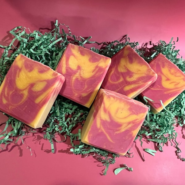 Watermelon Lemonade, Handmade Soap Bars, Vegan, Moisturizing, Cold Process Soap