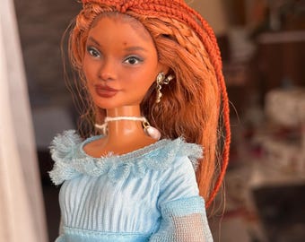 OOAK Repaint-pop zeemeermin: kleine gelede verzamelpop