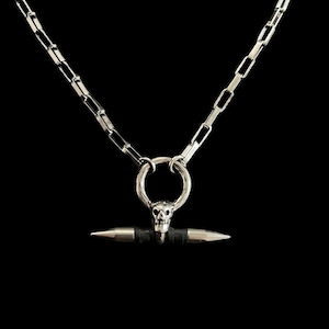 Collana con teschio in acciaio inossidabile / gioielli punk / collana punk / collana da donna / gioielli goth / collana goth