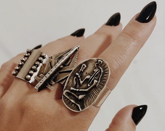 Cleopatra ring sterling silver | Adjustable ring | Statement rings | Egyptian jewelry | Chunky ring | Big Silver Ring