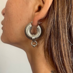 Chunky hoop earrings | Thick Hoops | Large Hoop Earrings | Statement earrings | Silver hoop | Big hoop earrings | Everyday Hoops
