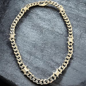 Collier chaîne métallique | Bijoux gothiques | Punk |  Chunky | Cadeau pour lui | collier en fil de fer barbelé