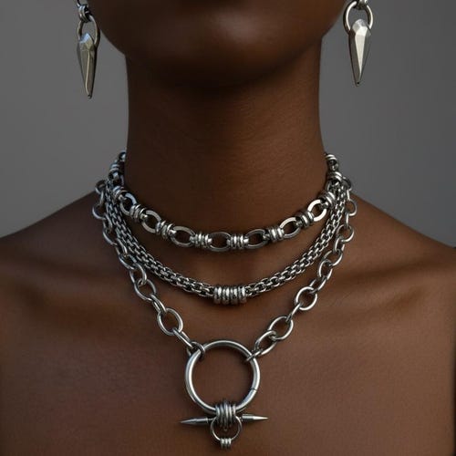 Spike Chain Choker Necklace| Gothic| Emo| Punk | Grunge | Unique 