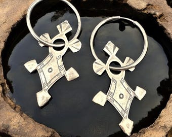 Ethnic |Tuareg Earrings | Moroccan tuareg Earrings | Traditional Berber desert silver earrings | African earring | dangle tribal earrings