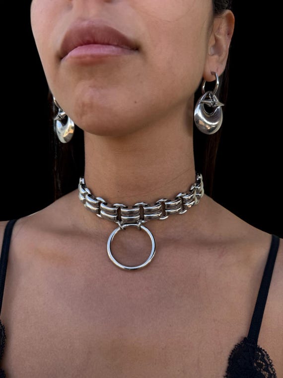 Chunky Chain Choker Statement Silver Necklace Silver Choker