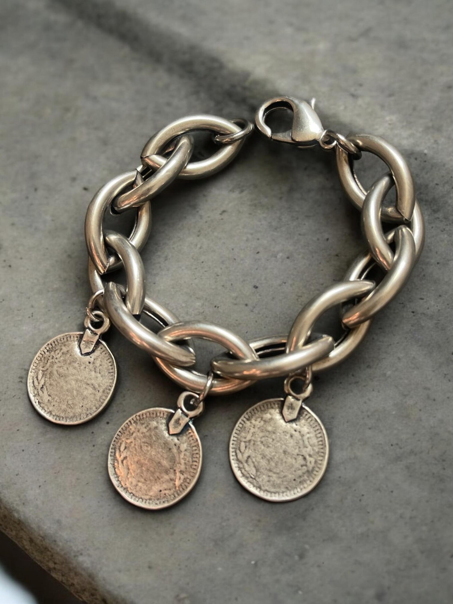 Chunky Bracelet Statement Silver Bracelet Large Link Bracelet Large