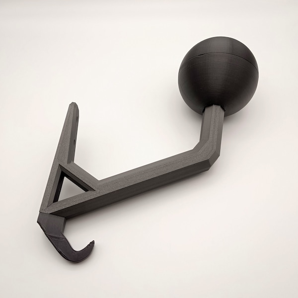Helmet holder with hook, wall mount motorcycle helmet