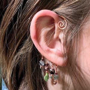 Copper Wrapped Beaded Ear Cuff Limited Drop