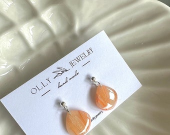 Drop Earrings. Beautiful, light, bright, eye-catching. Made from polymer clay. Stainless steel. Size: 15 mm.